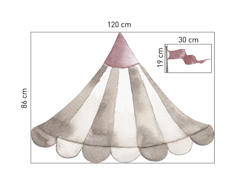 Babylove, väggklistermärke Cirkustak dusty pink - Bild 4