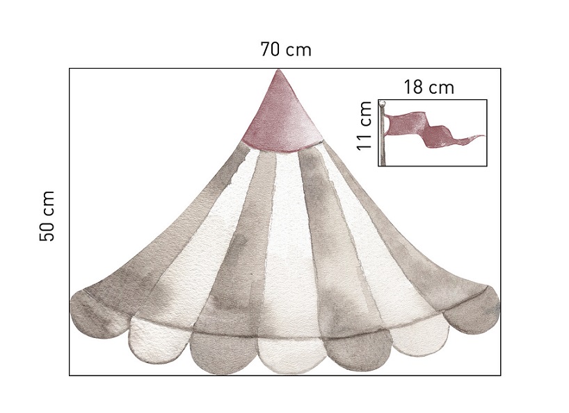 Babylove, väggklistermärke Cirkustak dusty pink - Bild 3