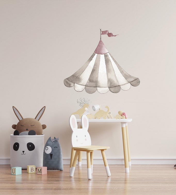 Babylove, väggklistermärke Cirkustak dusty pink - Bild 2