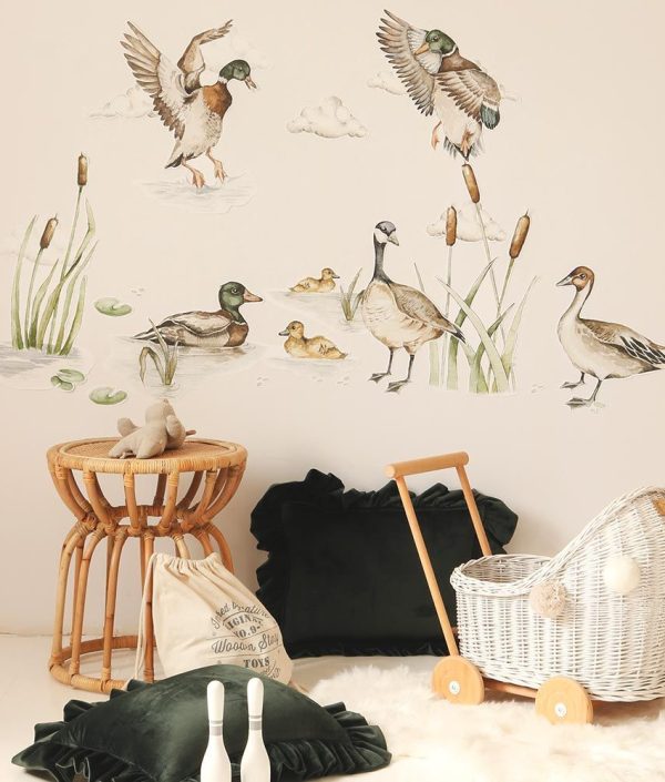 Dekornik, väggklistermärken Ducks on the Lake