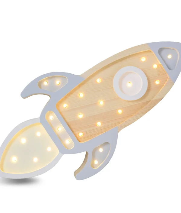 Little Lights, Nattlampa till barnrummet, Rymdraket Grå/Natur