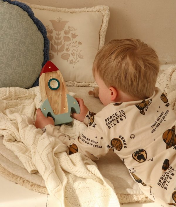 Little Lights, Nattlampa till barnrummet, Rymdraket mini Natur