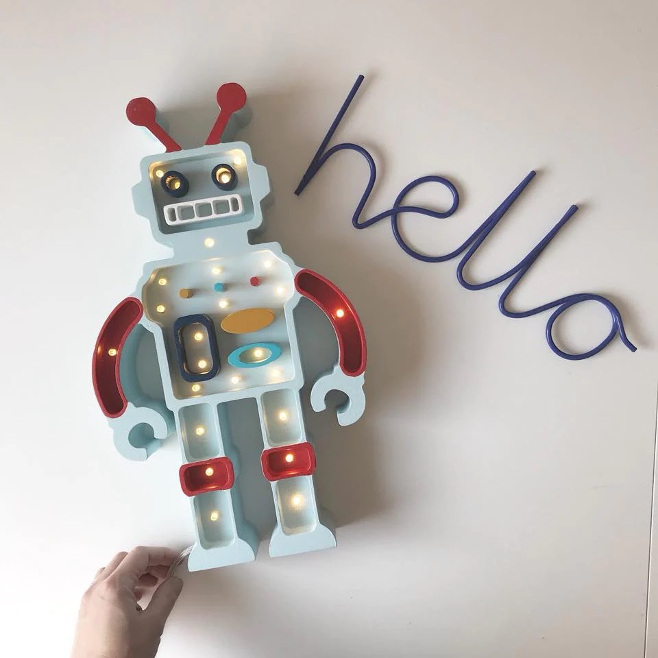 Little Lights, Nattlampa till barnrummet, Robot Metallic blue - Bild 4