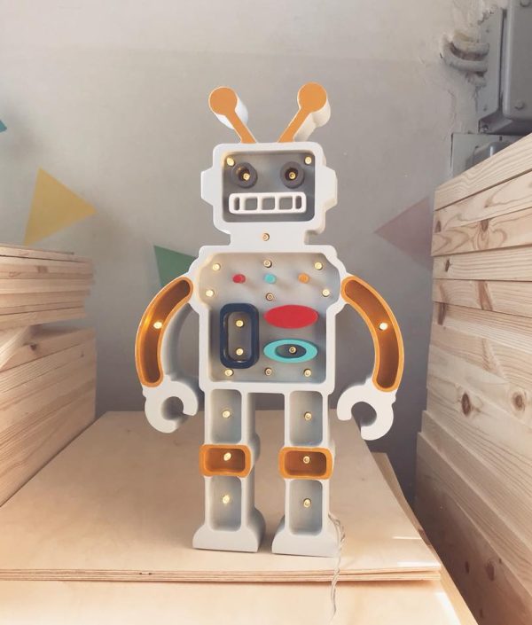 Little Lights, Nattlampa till barnrummet, Robot Metallic grey