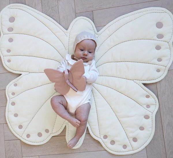 Cam Cam, lekmatta i bomull Butterfly, Off white