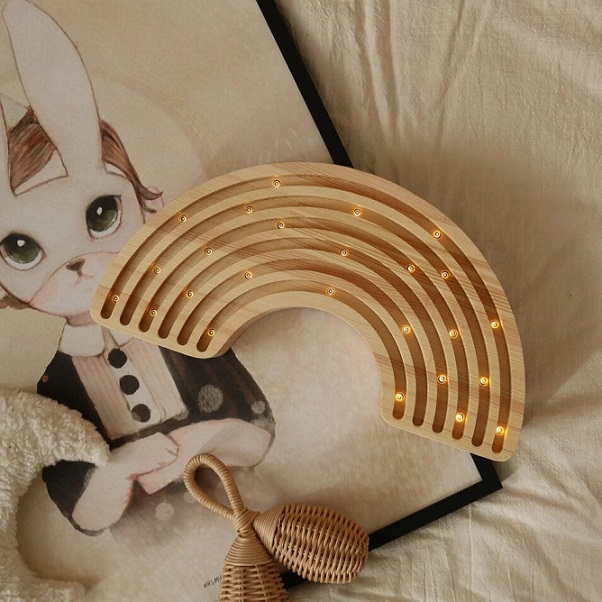 Little Lights, Nattlampa till barnrummet, Regnbåge Trä - Bild 3