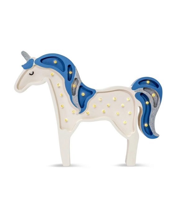 Little Lights, Nattlampa till barnrummet, Enhörning blå glitter