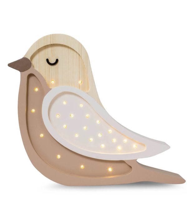 Little Lights, Nattlampa till barnrummet, Stor fågel Coffee wood