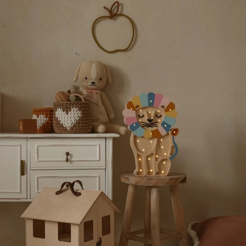 Little Lights, Nattlampa till barnrummet, Lejon rainbow retro - Bild 4