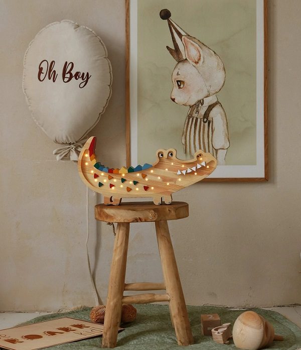 Little Lights, Nattlampa till barnrummet, Krokodil trä