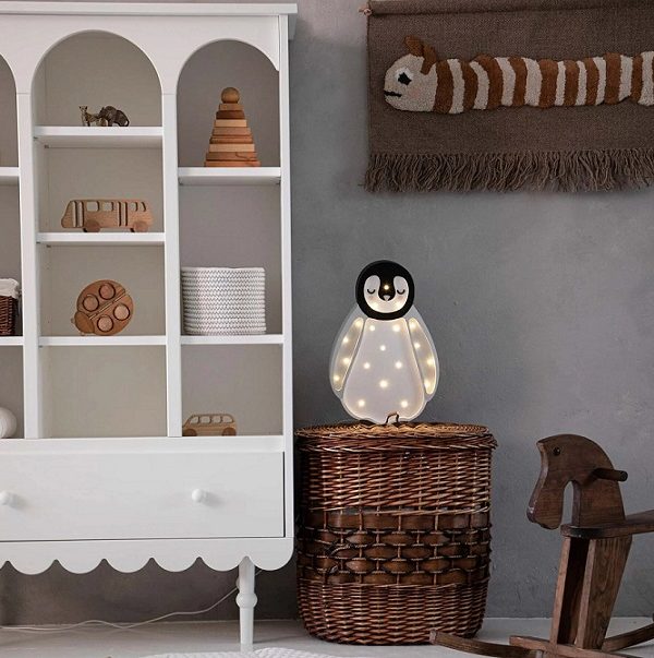 Little Lights, Nattlampa till barnrummet, Pingvin ljusgrå