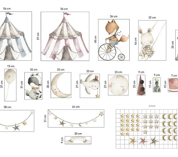 Babylove, väggklistermärke Cirkus