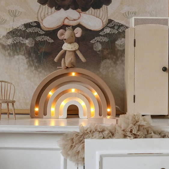 Little Lights, Nattlampa till barnrummet, Regnbåge MINI Cappuccino - Bild 2