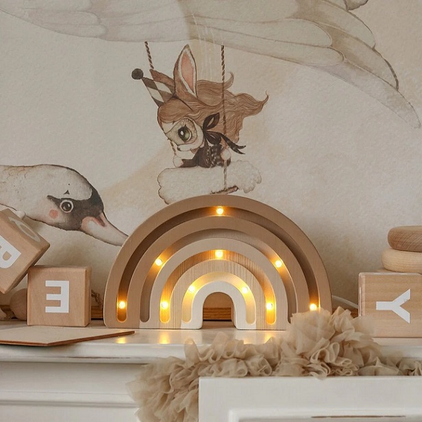 Little Lights, Nattlampa till barnrummet, Regnbåge MINI Cappuccino - Bild 3