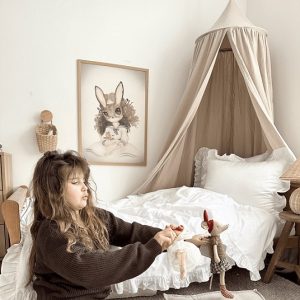 Beige sänghimmel i muslinbomull, Cotton & Sweets