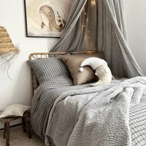 Stor maxi grå sänghimmel i muslinbomull, Cotton & Sweets