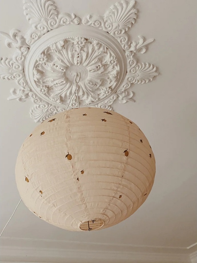 Konges Sløjd, Stor taklampa i bomull, Lemon - Bild 2