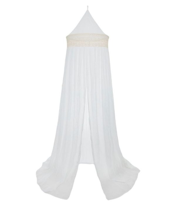 Jollein, boho sänghimmel med spets, vintage ivory