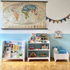 Golvbokhylla till barnrummet, vit