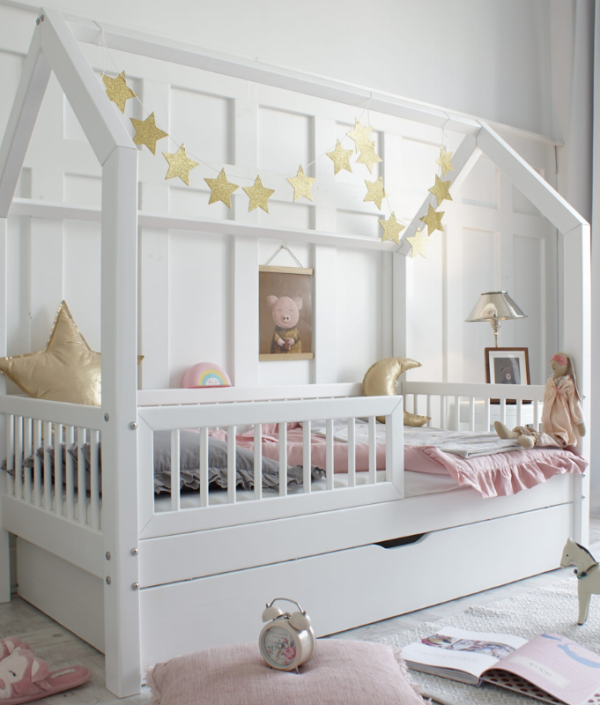 Vit hussäng Alex 80x160 cm med förvaringslåda