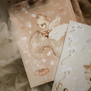 Mrs Mighetto, Födelsedagskort 2-pack, Blomma