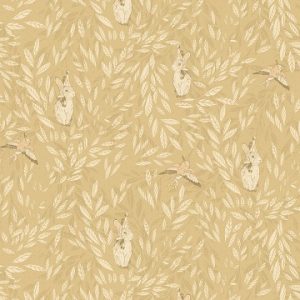 Mrs Mighetto, tapet Misty Leaf Fauna, Mustard