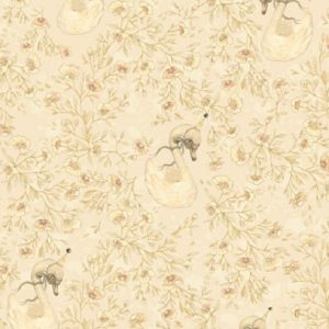 Mrs Mighetto, tapet Dear Swan, Pale Yellow