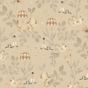 Mrs Mighetto, tapet Forest Flowers, Sand