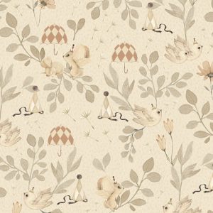 Mrs Mighetto, tapet Forest Flowers, Off White