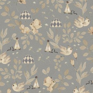 Mrs Mighetto, tapet Forest Flowers, Duvblå
