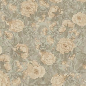 Mrs Mighetto, tapet Poppies for Marlene, Tender Green