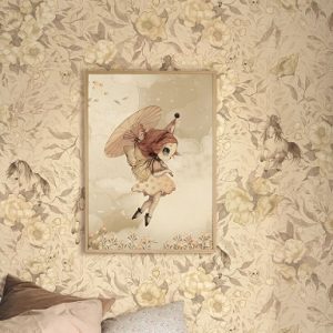 Mrs Mighetto, tapet Ponies for Hollie, Pale Yellow