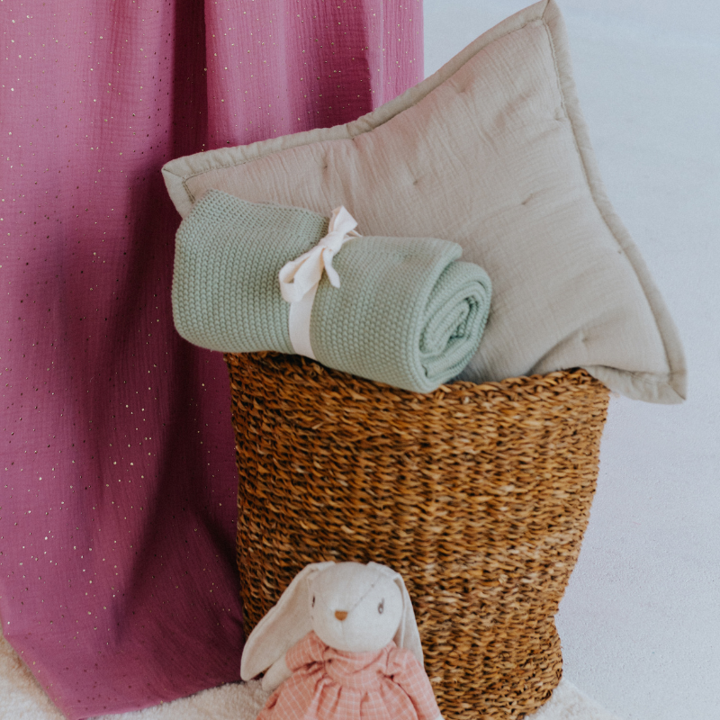 Babylove, Plum sänghimmel i bomullsmuslin med ljusslinga - Bild 5