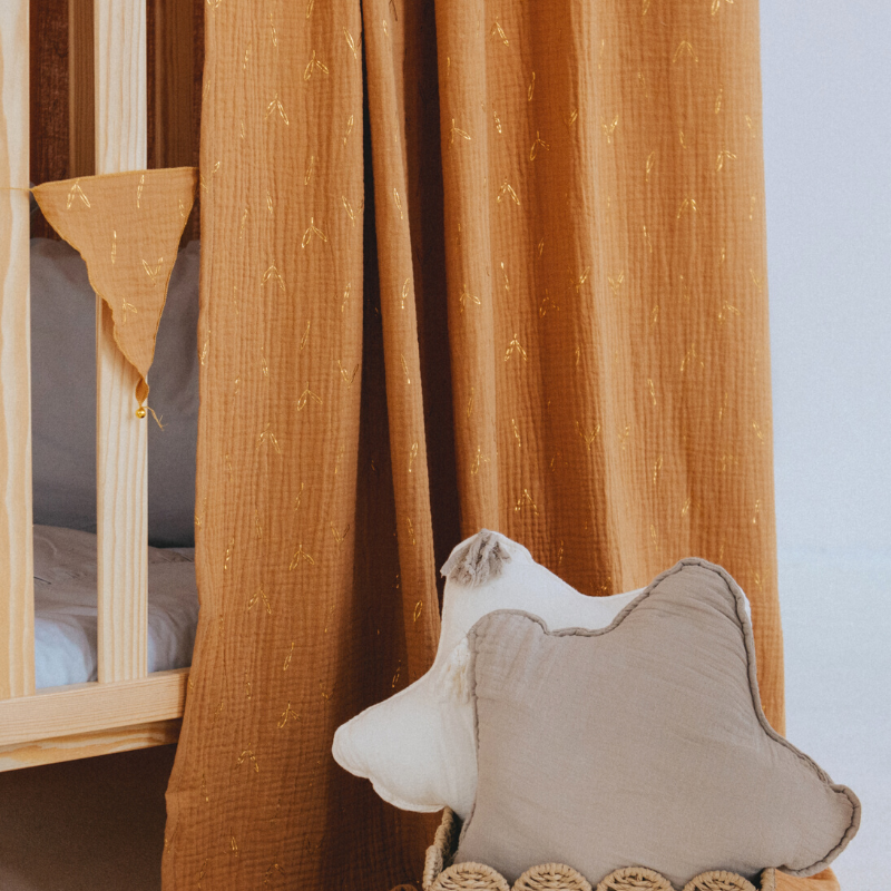 Babylove, Caramel sänghimmel i bomullsmuslin med ljusslinga - Bild 3