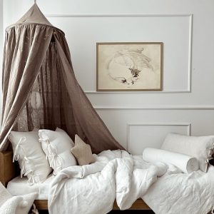 Stor maxi coconut brown sänghimmel i linne, Cotton & Sweets