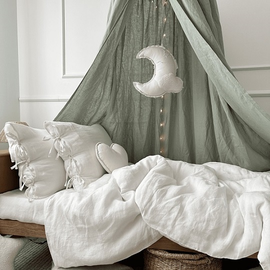 Stor maxi sage sänghimmel i linne, Cotton & Sweets - Bild 5