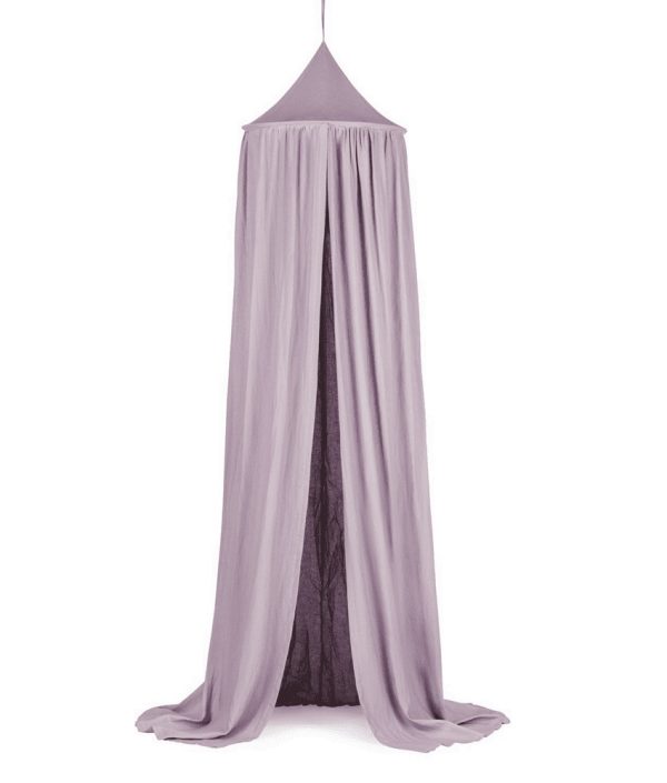 Mauve sänghimmel i linne till barnrummet, Cotton&Sweets