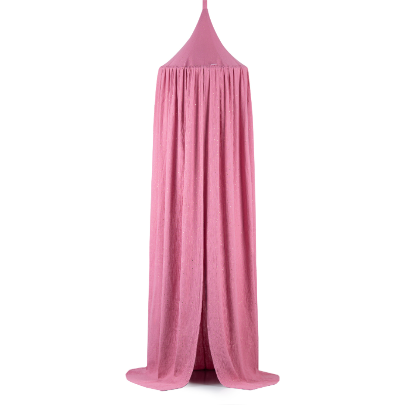 Babylove, Plum sänghimmel i bomullsmuslin med ljusslinga - Bild 3