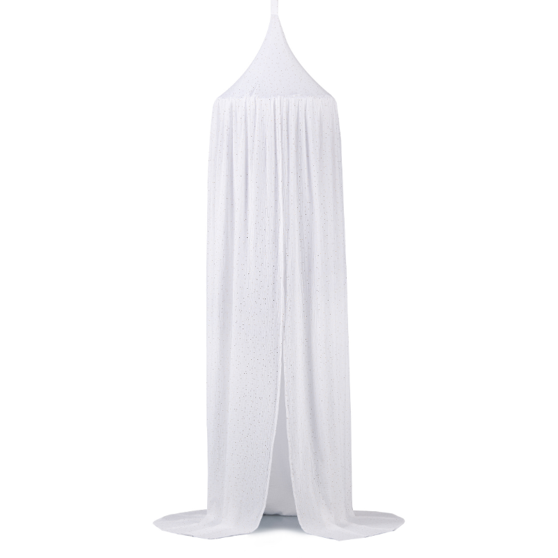 Babylove, Vit sänghimmel i bomullsmuslin med ljusslinga - Bild 3