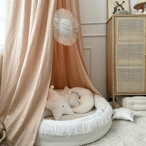 Stor maxi apricot sänghimmel i muslinbomull, Cotton & Sweets