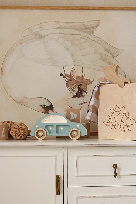 Little Lights, Nattlampa till barnrummet, Beetle mini Blå - Bild 3