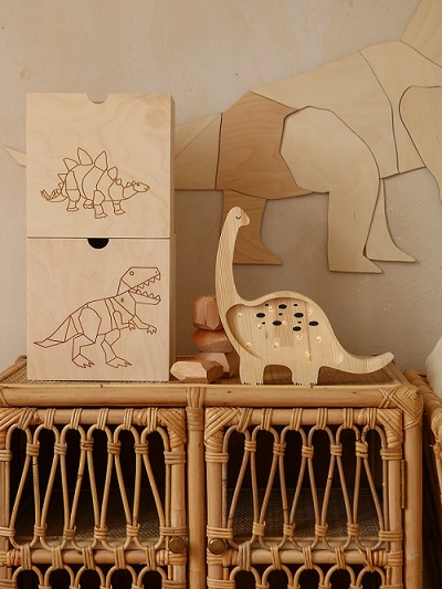 Little Lights, Nattlampa till barnrummet, Dino mini Trä - Bild 6