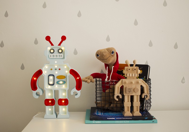 Little Lights, Nattlampa till barnrummet, Robot Metallic blue - Bild 3