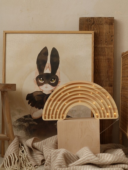 Little Lights, Nattlampa till barnrummet, Regnbåge Trä - Bild 6