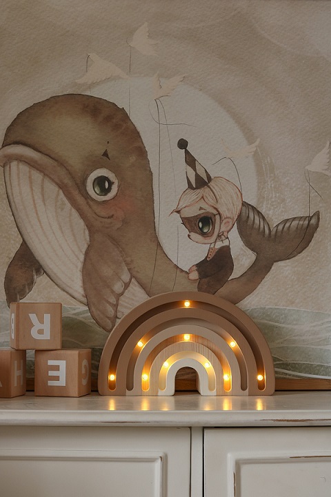 Little Lights, Nattlampa till barnrummet, Regnbåge MINI Cappuccino - Bild 4