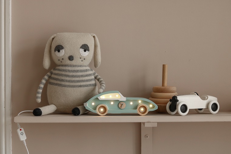 Little Lights, Nattlampa till barnrummet, Racerbil mini blå - Bild 6