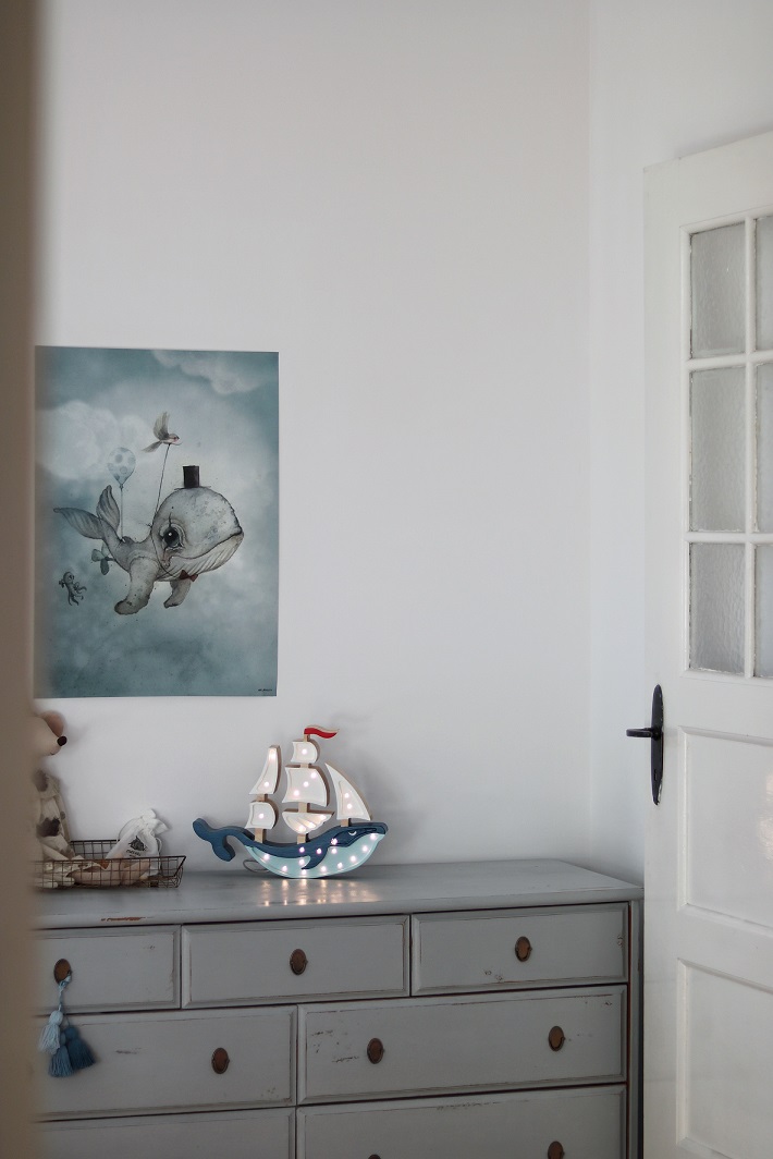 Little Lights, Nattlampa till barnrummet, Skepp vit/blå - Bild 6