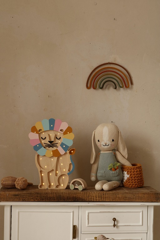Little Lights, Nattlampa till barnrummet, Lejon rainbow retro - Bild 8