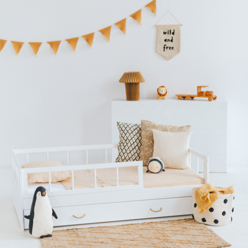 Juniorsäng Minnie med förvaringslåda/extra säng, vit - Bild 2