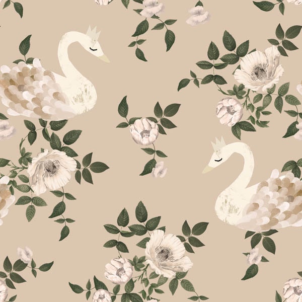 Dekornik, tapet Swans Kingdom Beige